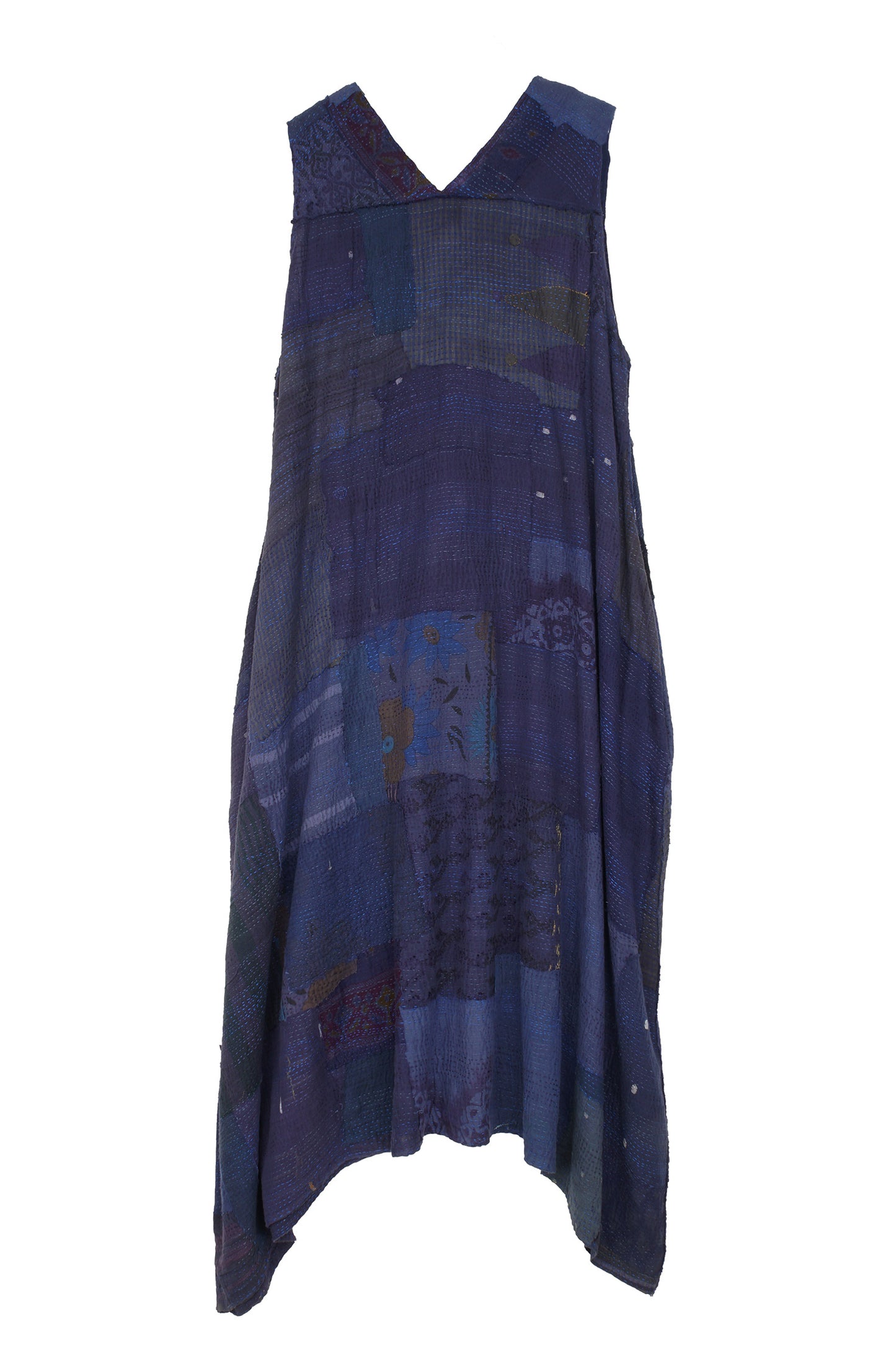 FRAYED PATCH KANTHA TENT DRESS