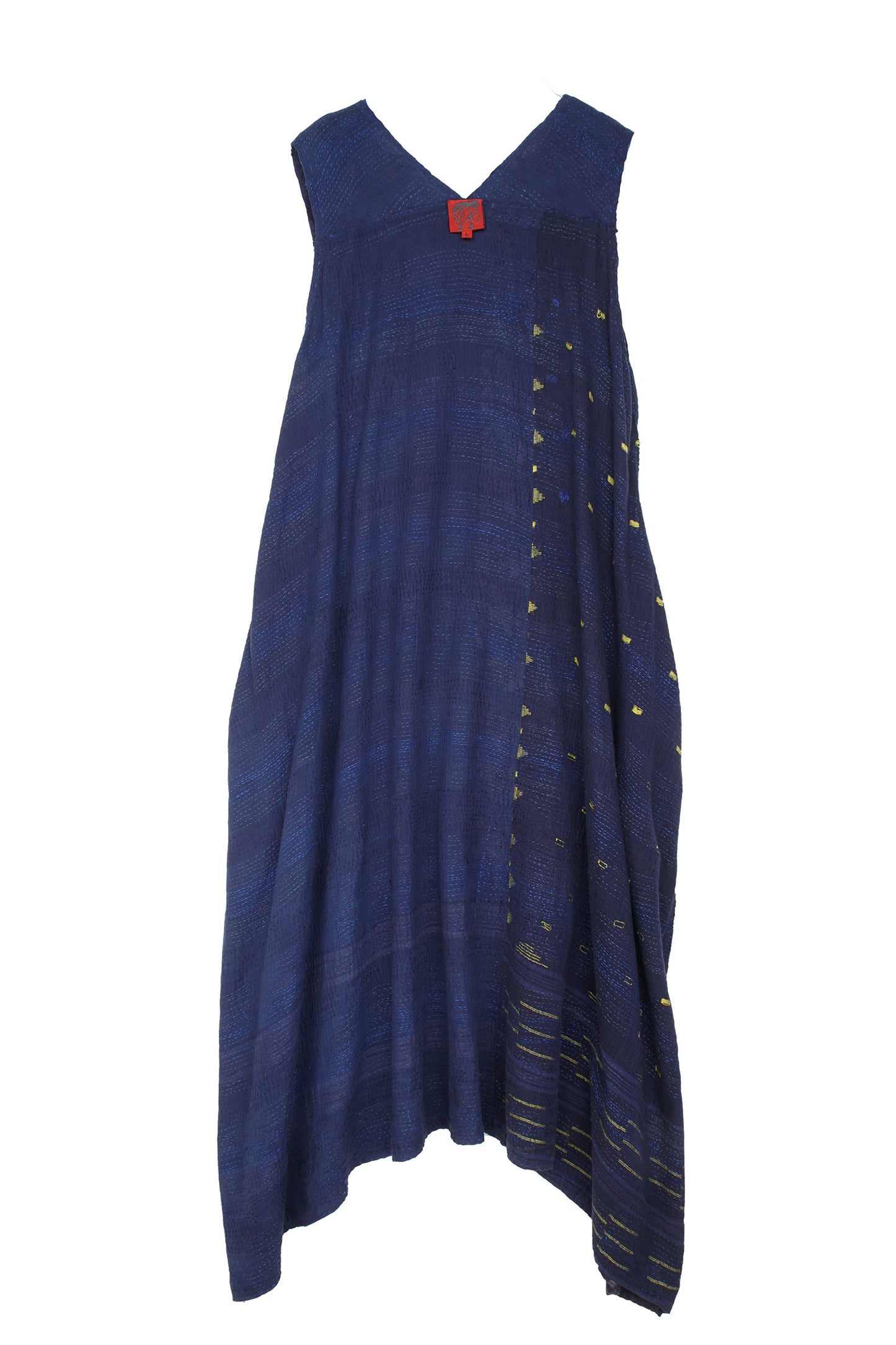 FRAYED PATCH KANTHA TENT DRESS