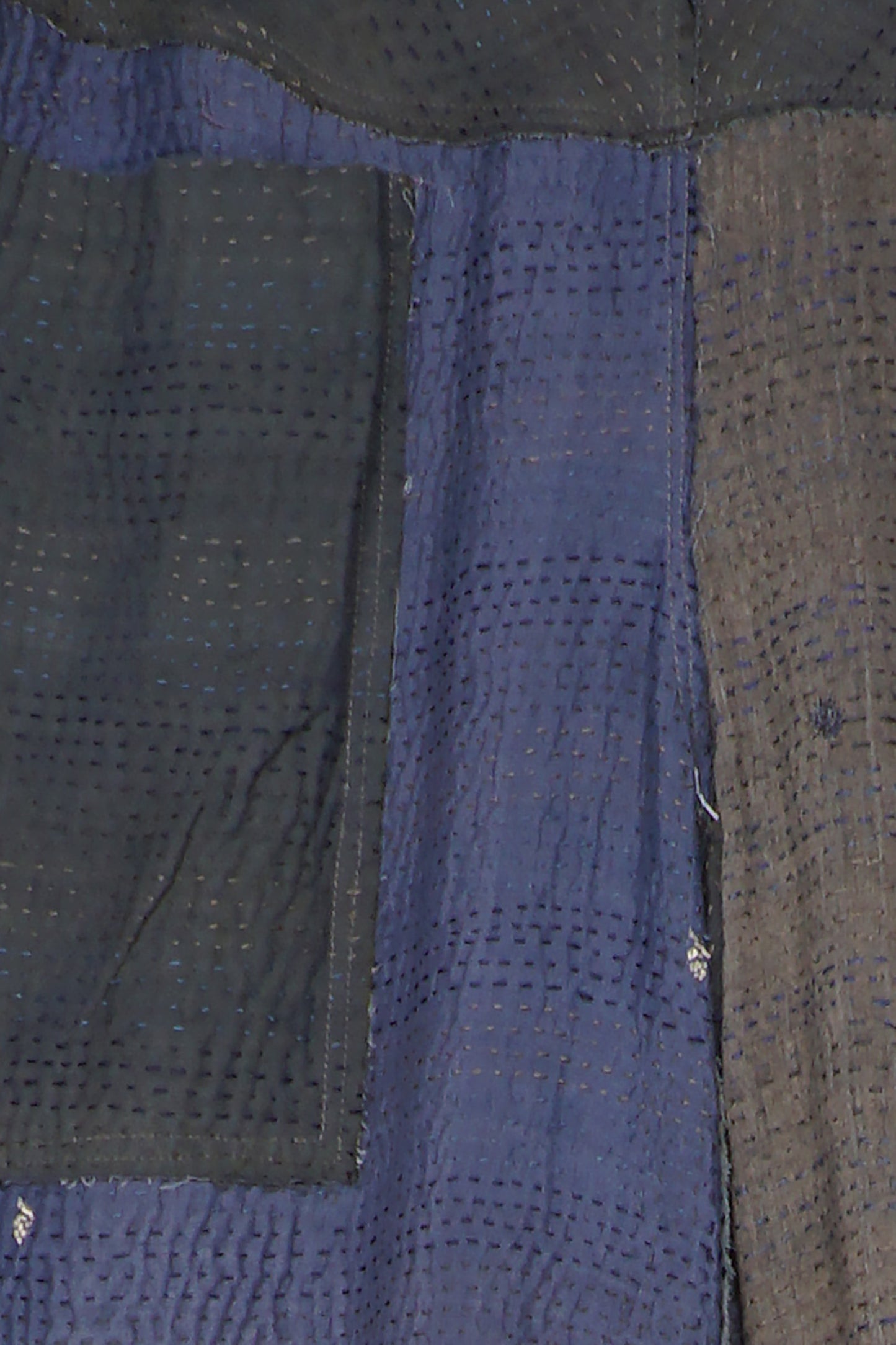 FRAYED PATCH KANTHA HAREM PANTS