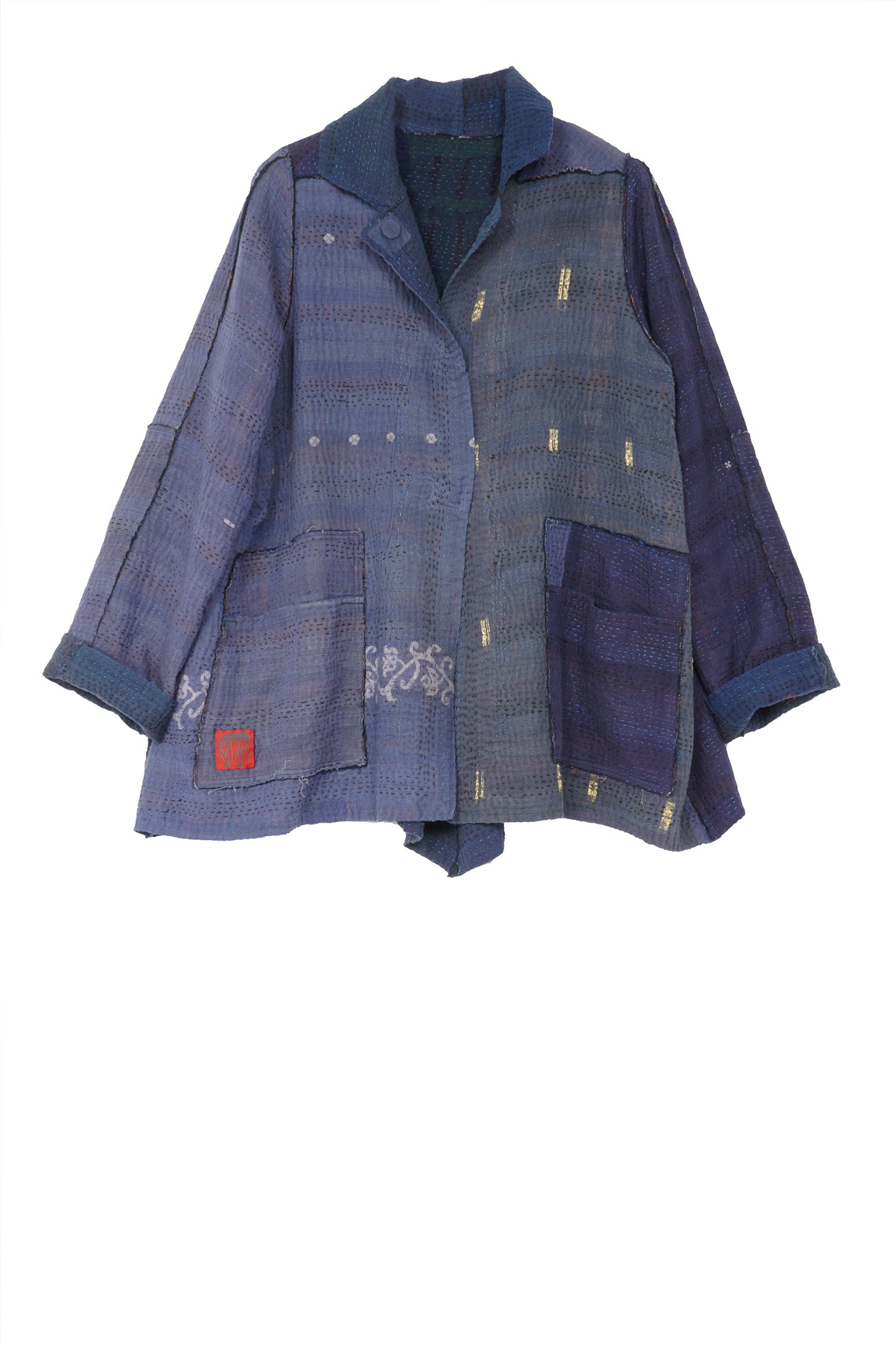 FRAYED PATCH KANTHA BACK FLARE JKT