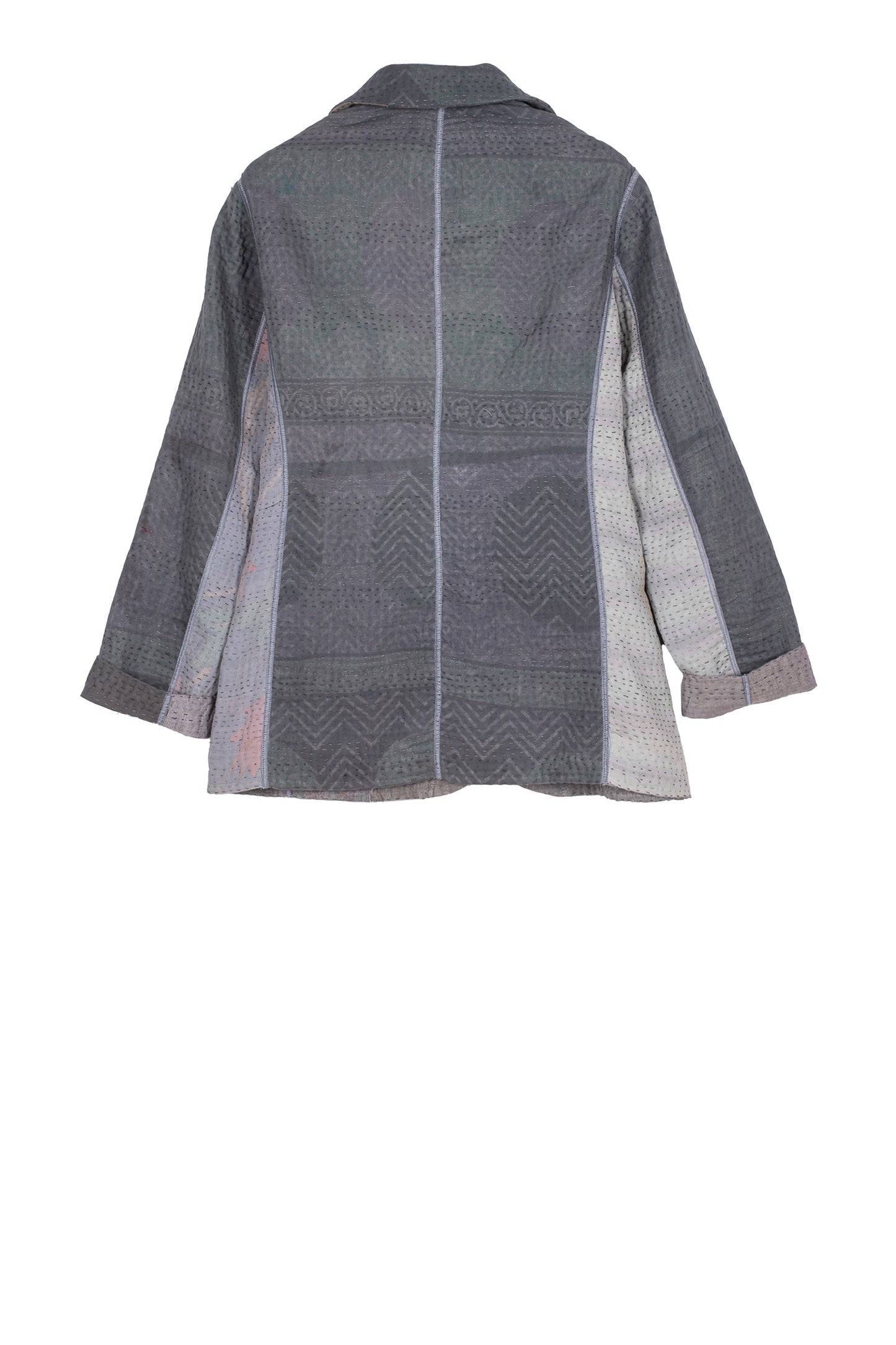 FRAYED PATCH KANTHA BASIC JACKET