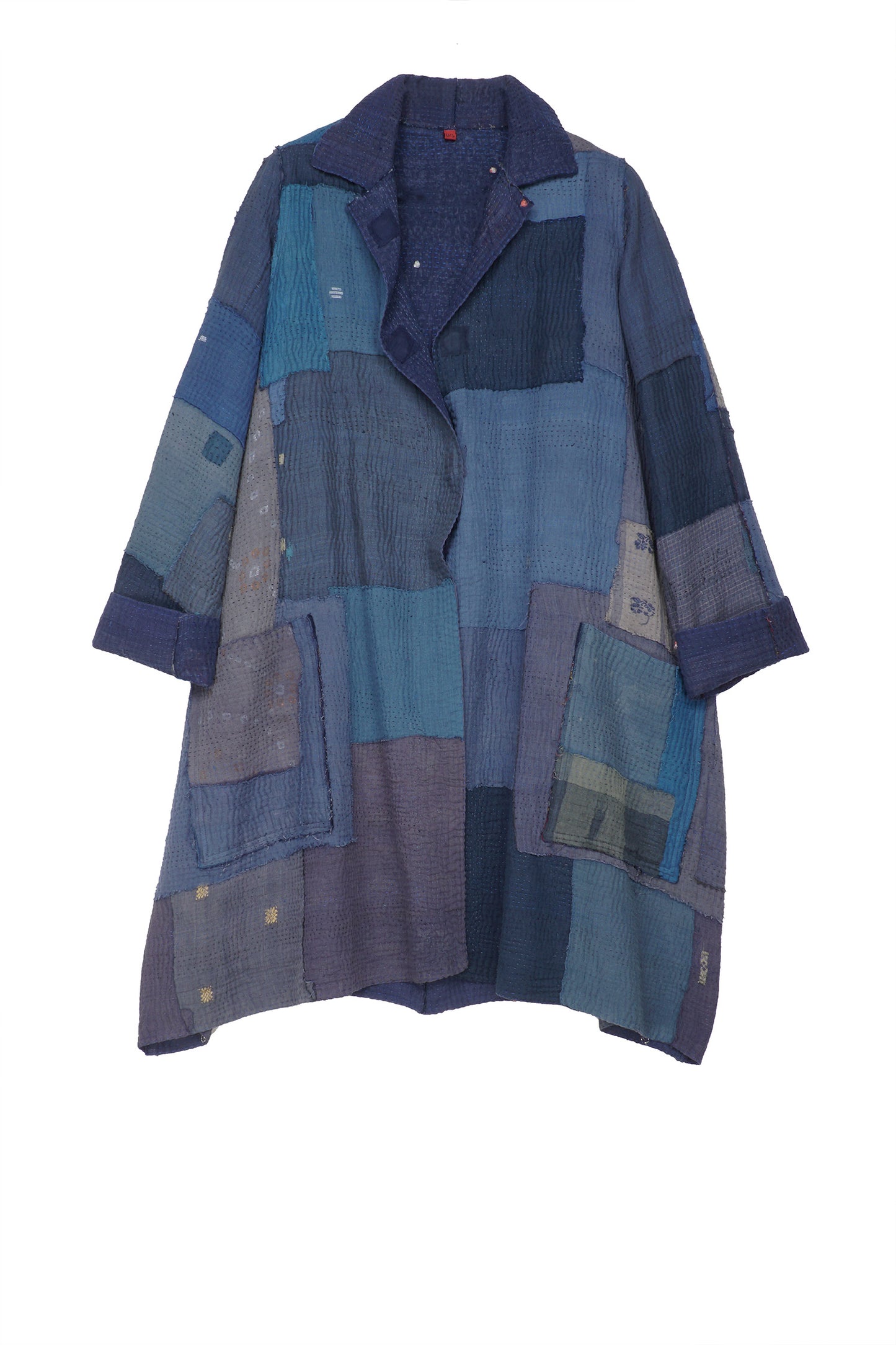 FRAYED PATCH KANTHA A-LINE DUSTER