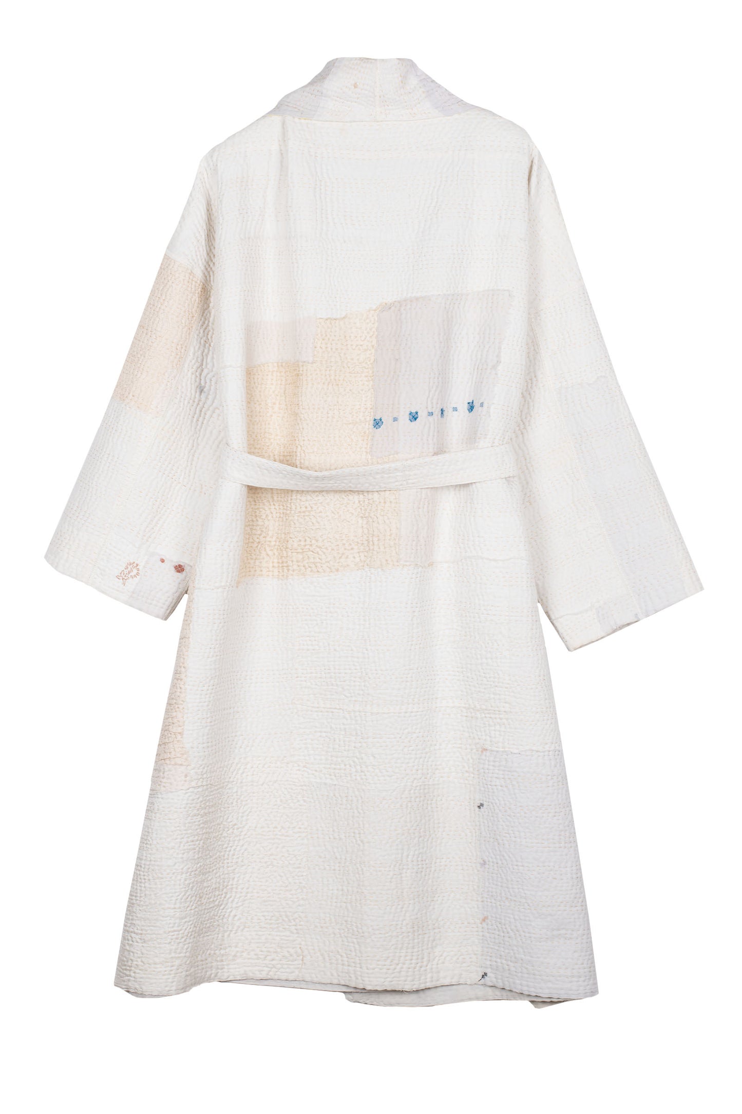 FRAYED PATCH KANTHA SIMPLE ROBE