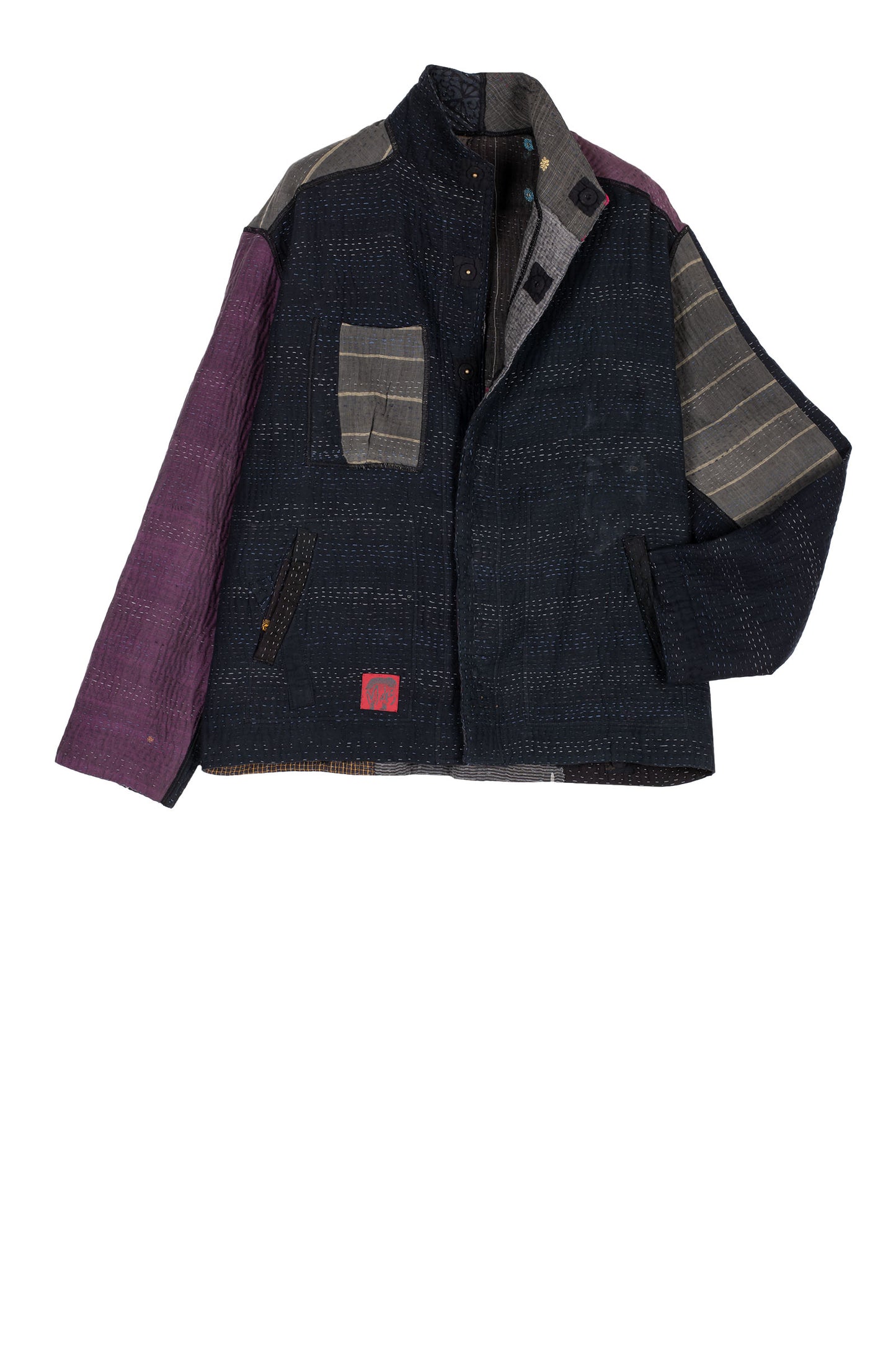 FRAYED PATCH MIX KANTHA MEN'S BLOUSON