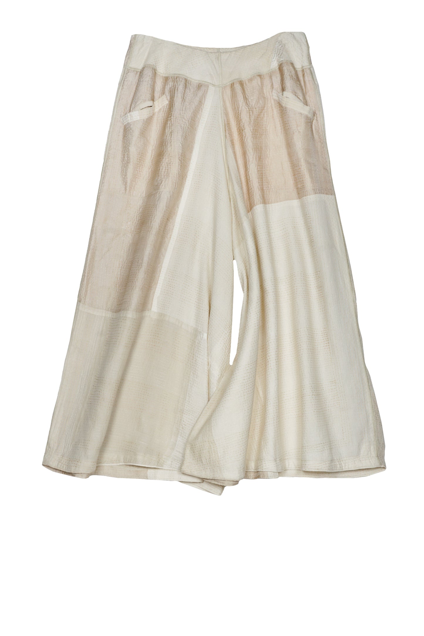 JAIPUR WHITE KANTHA WIDE LEG PANTS