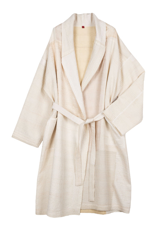 JAIPUR WHITE KANTHA SIMPLE ROBE FOR MEN