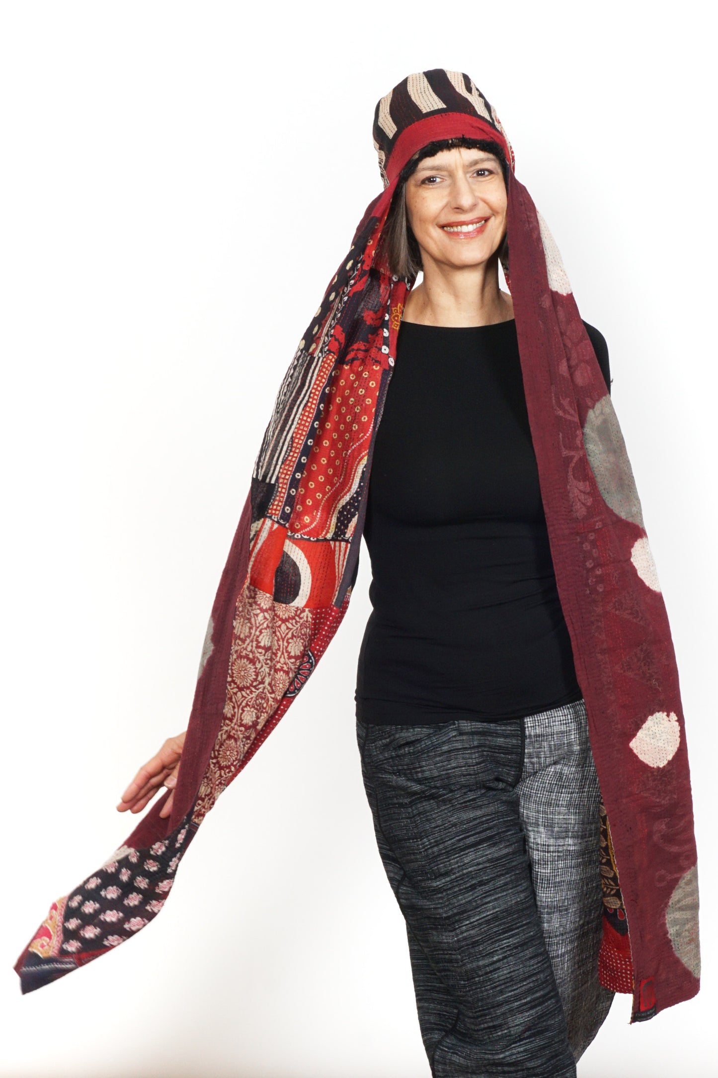 KANTHA CASK STOLE HAT BY KYOKO MURAYAMA