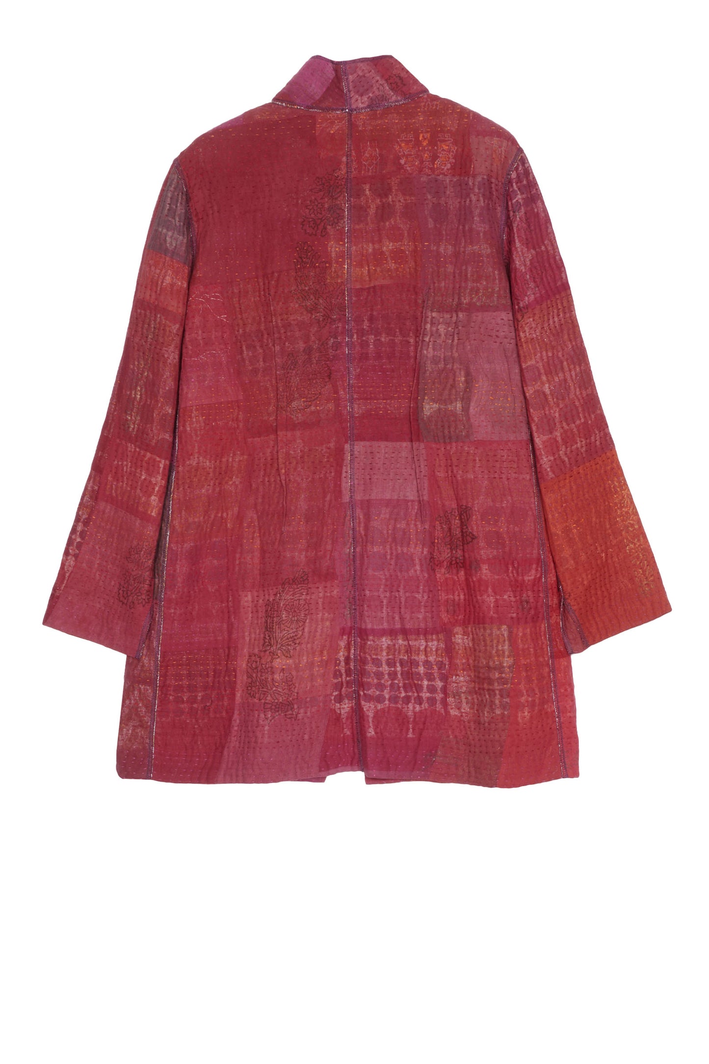 OMBRE PATCHED GOLD STAMP KANTHA LONG JKT