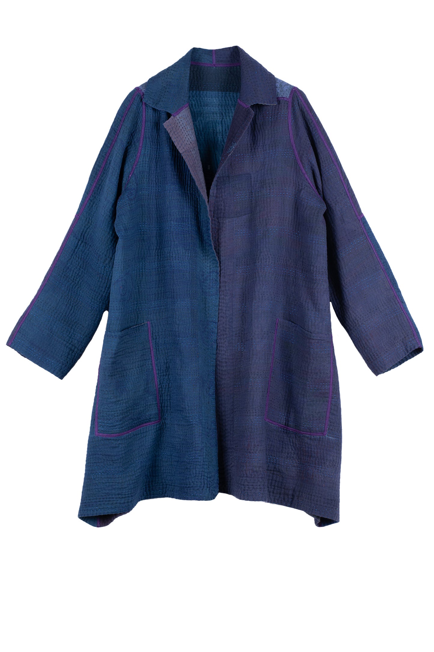 OMBRE PATCHED KANTHA A-LINE DUSTER