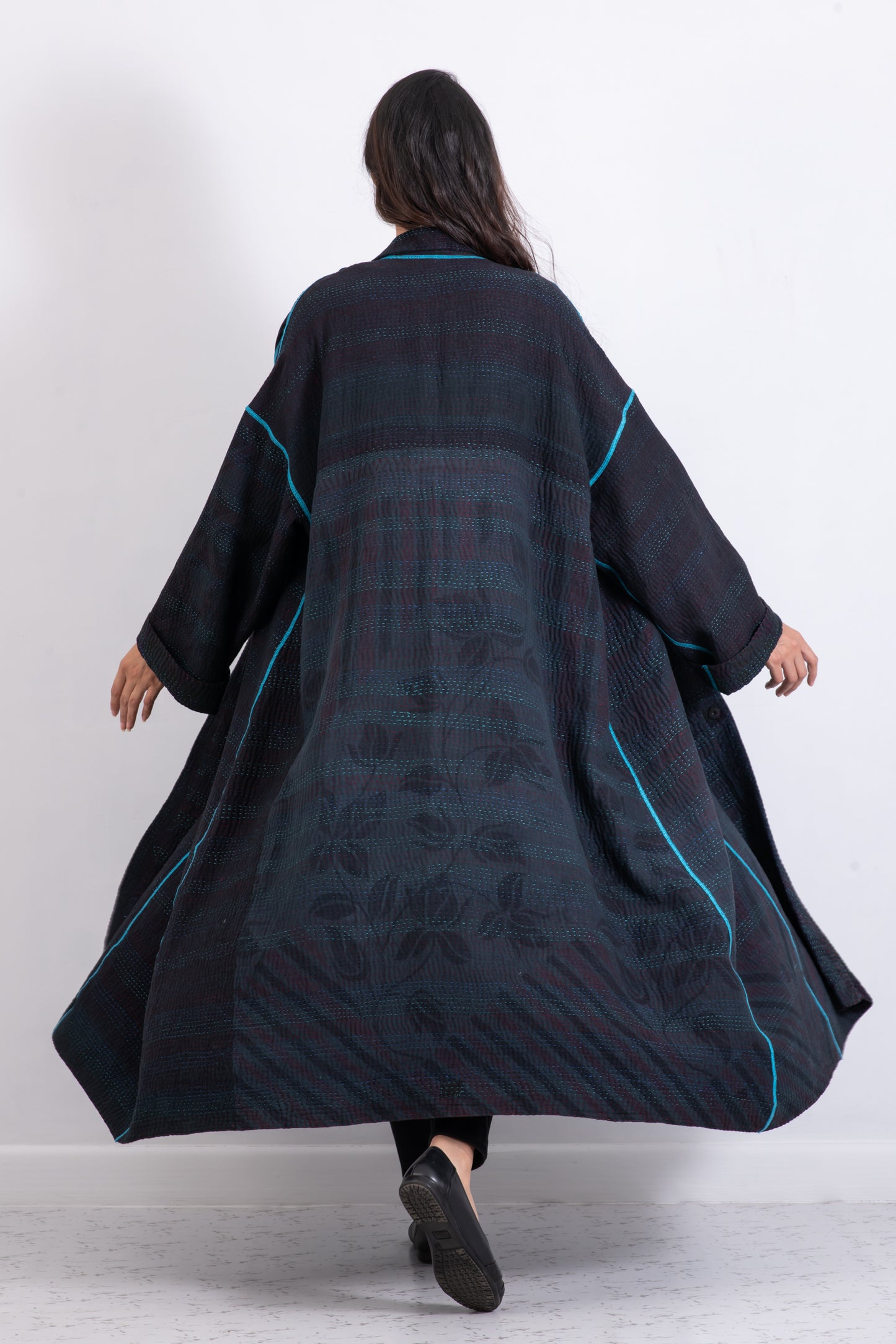 COTTON OVER DYE KANTHA OVERSIZED COAT