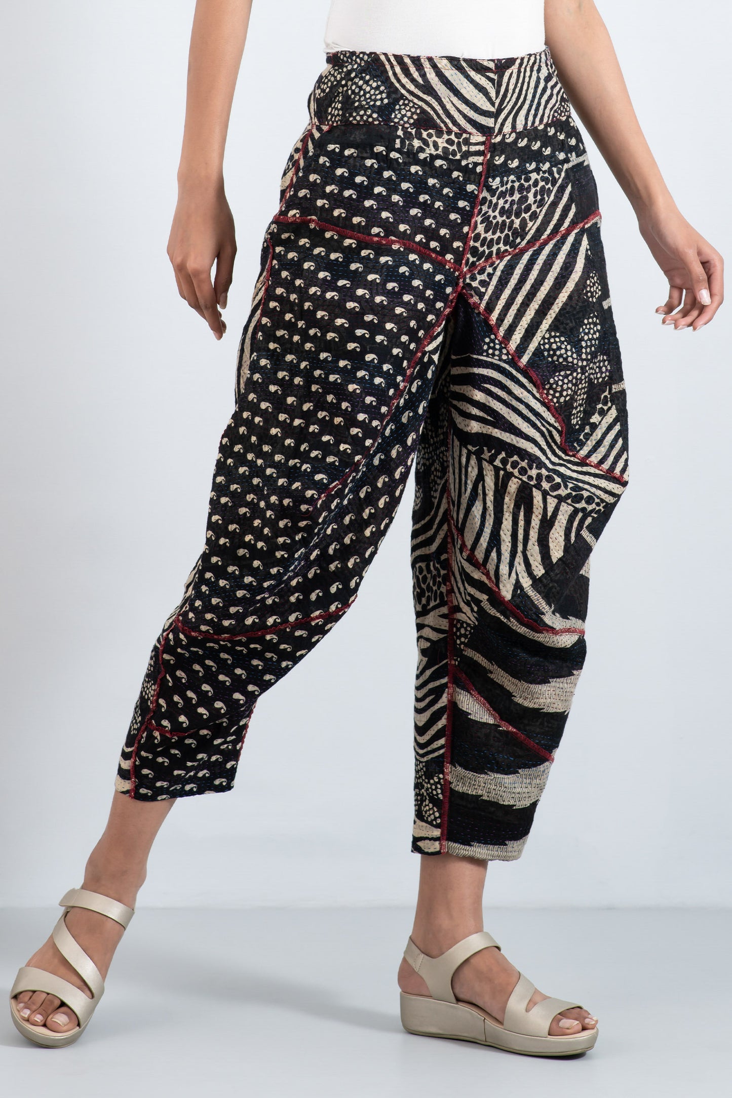 PATCHED PRINT KANTHA YAMAHA PANTS