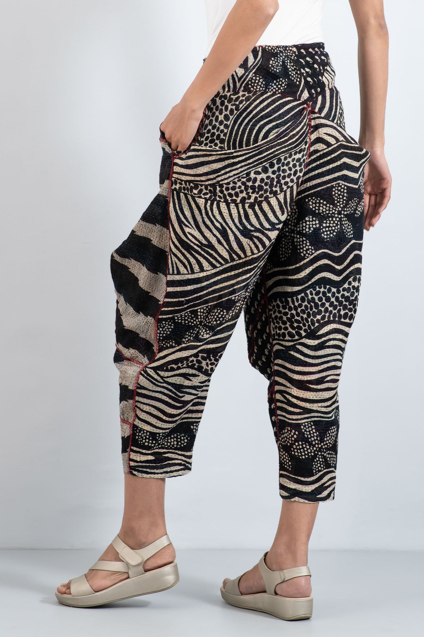 PATCHED PRINT KANTHA YAMAHA PANTS