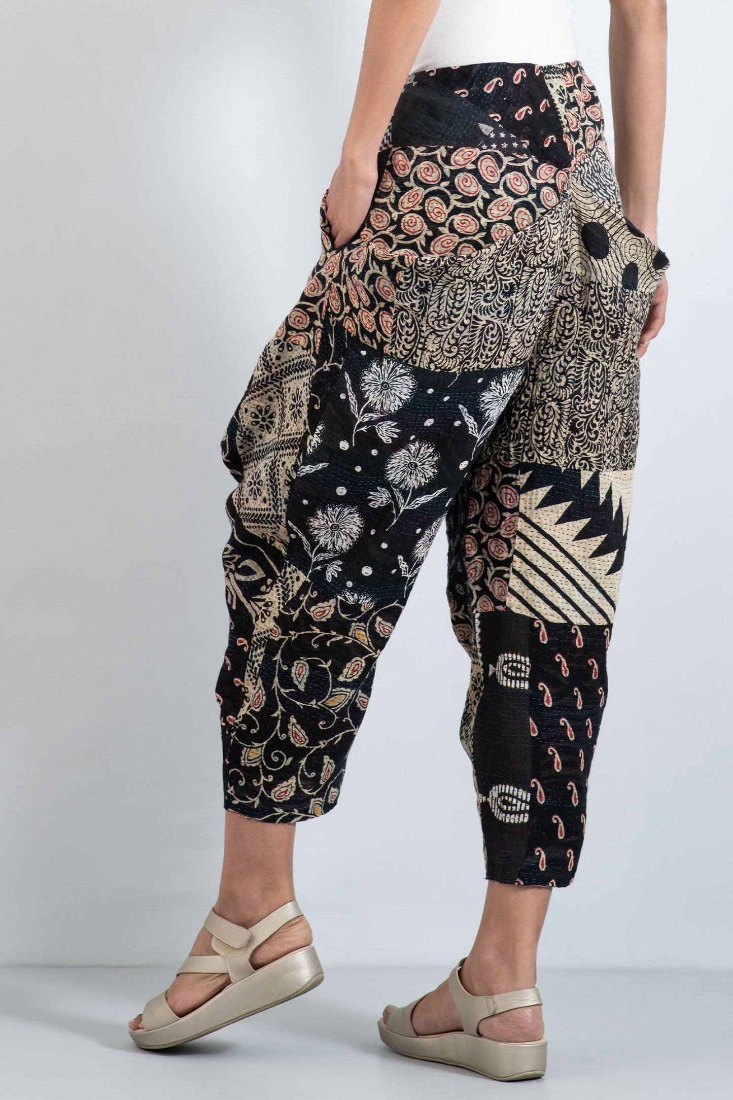 PATCHED PRINT KANTHA YAMAHA PANTS