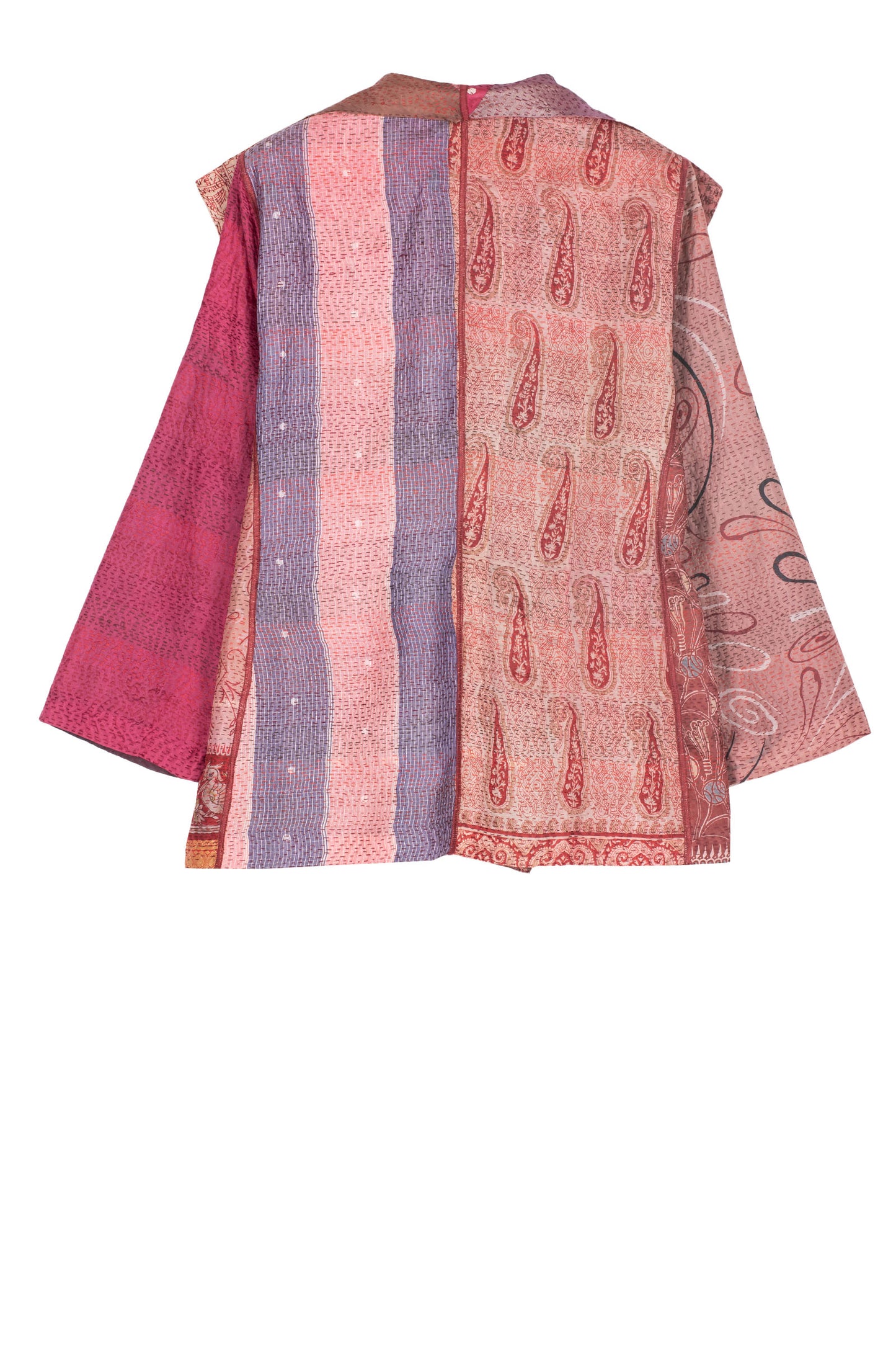 VINTAGE SILK PATCH KANTHA SHORT JACKET