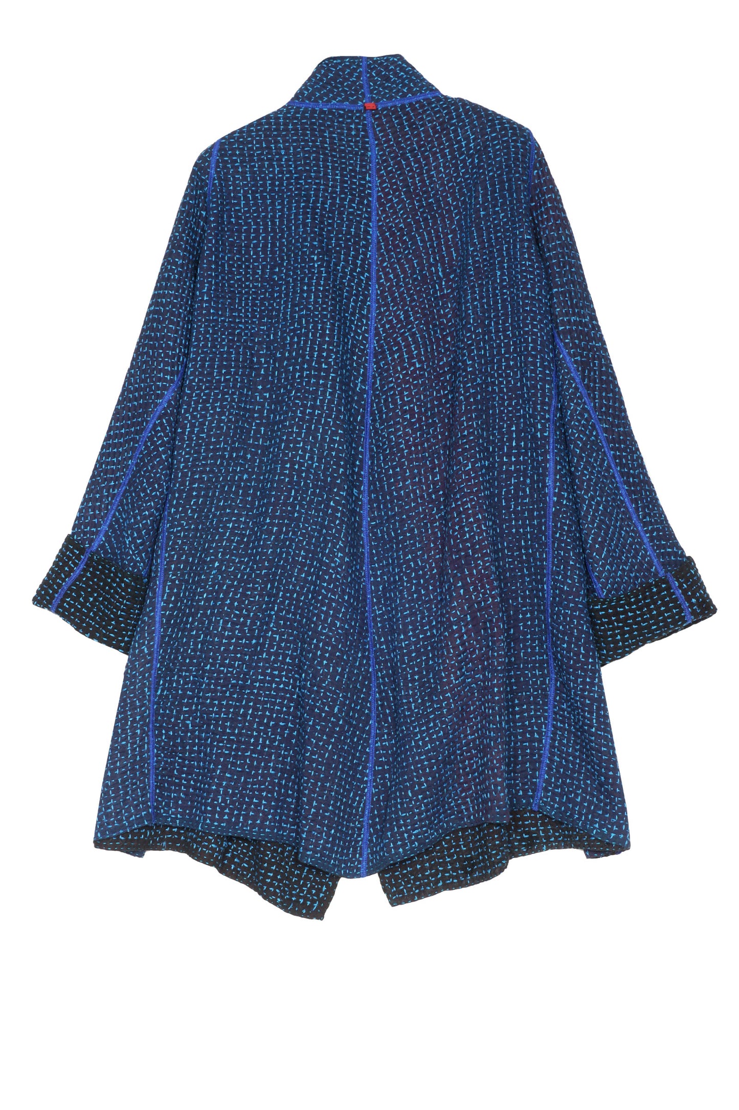 WAFFLE KANTHA FUNNEL COLLAR COAT