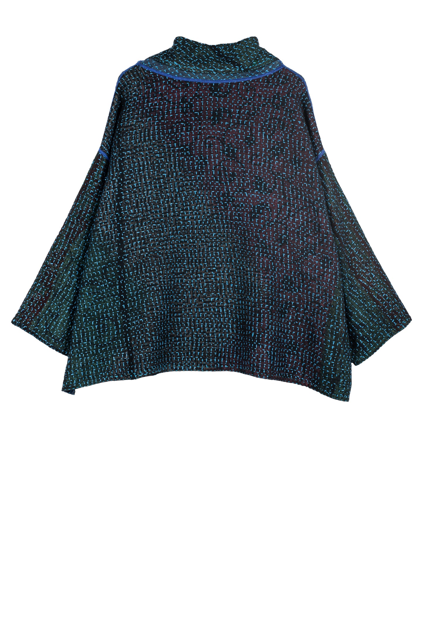 WAFFLE KANTHA COWL PULLOVER