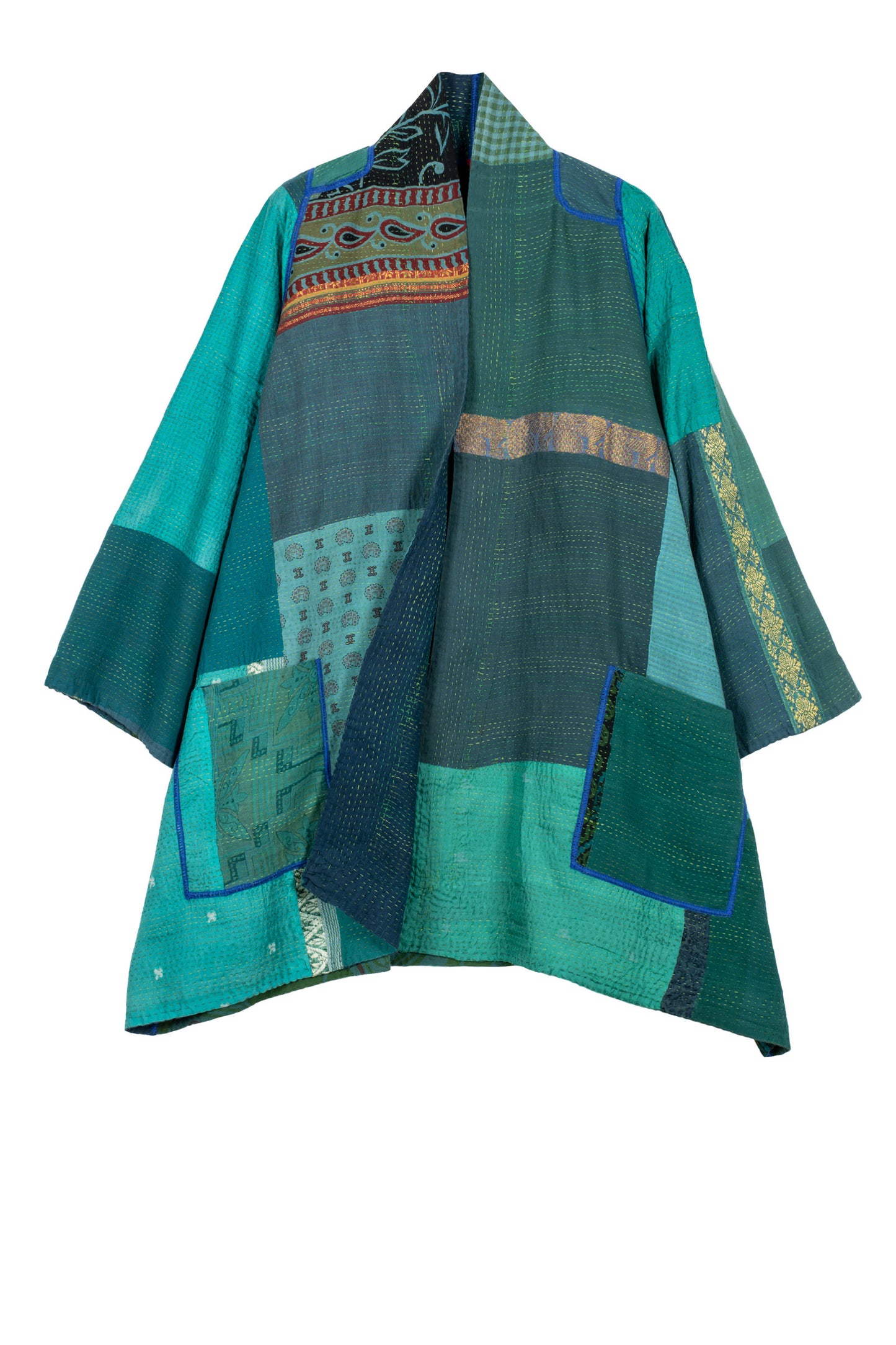 COTTON SILK SW PATCH KANTHA A-LINE JKT