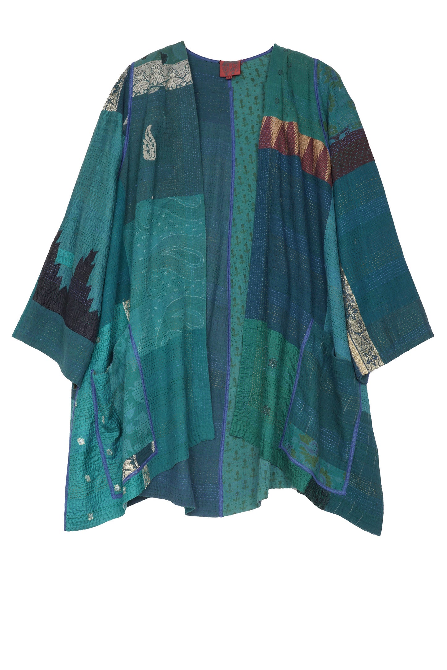 COTTON SILK SW PATCH KANTHA BELL SHAPE LONG JKT