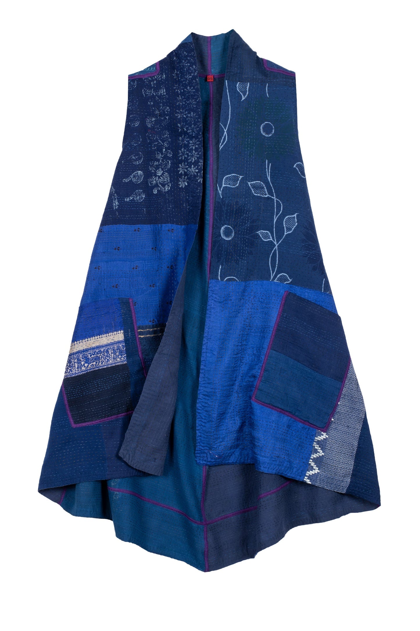 COTTON SILK SW PATCH KANTHA A-LINE VEST