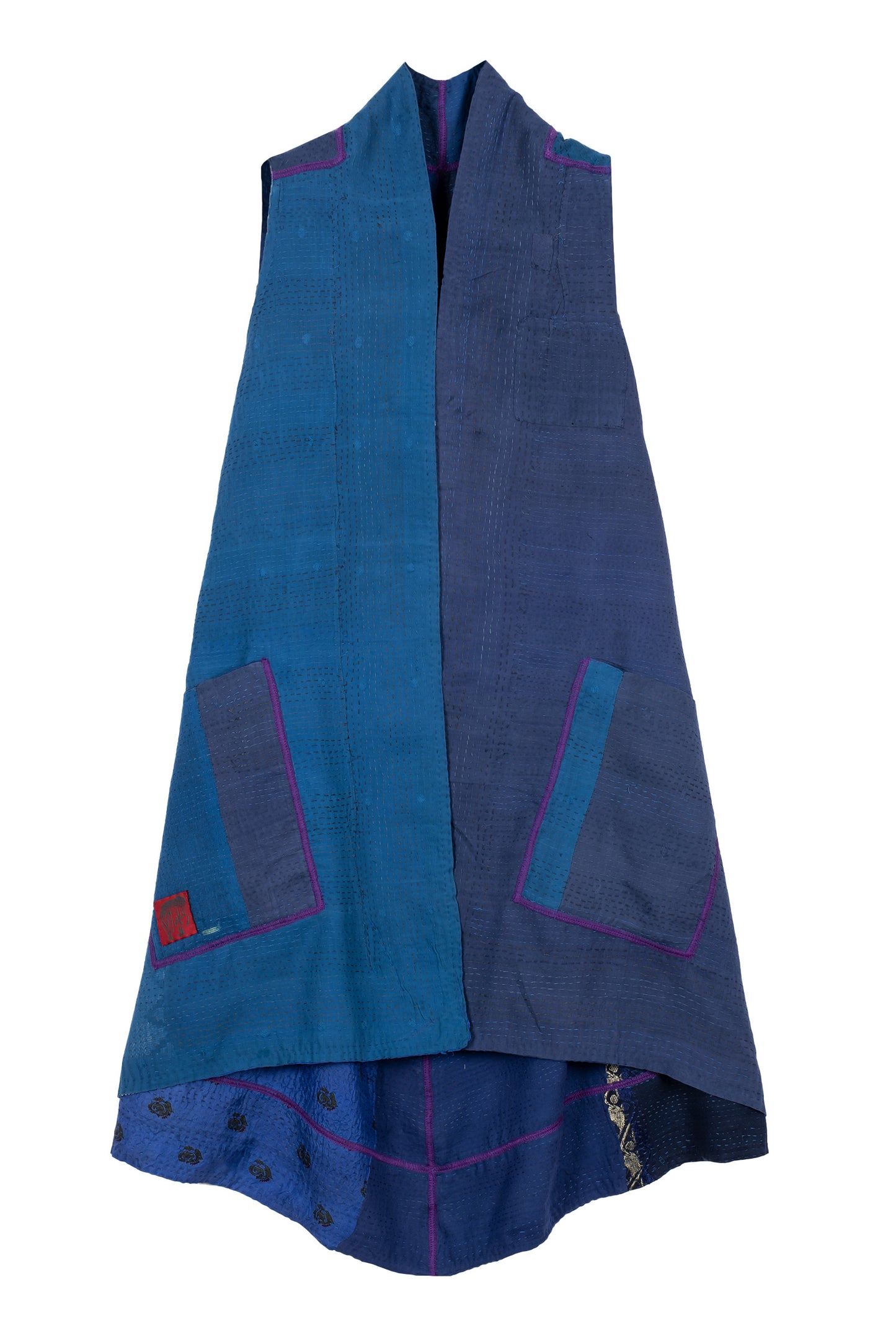 COTTON SILK SW PATCH KANTHA A-LINE VEST