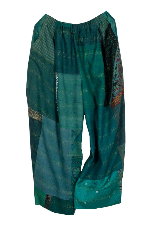 COTTON SILK SW PATCH KANTHA BAGGY PANTS