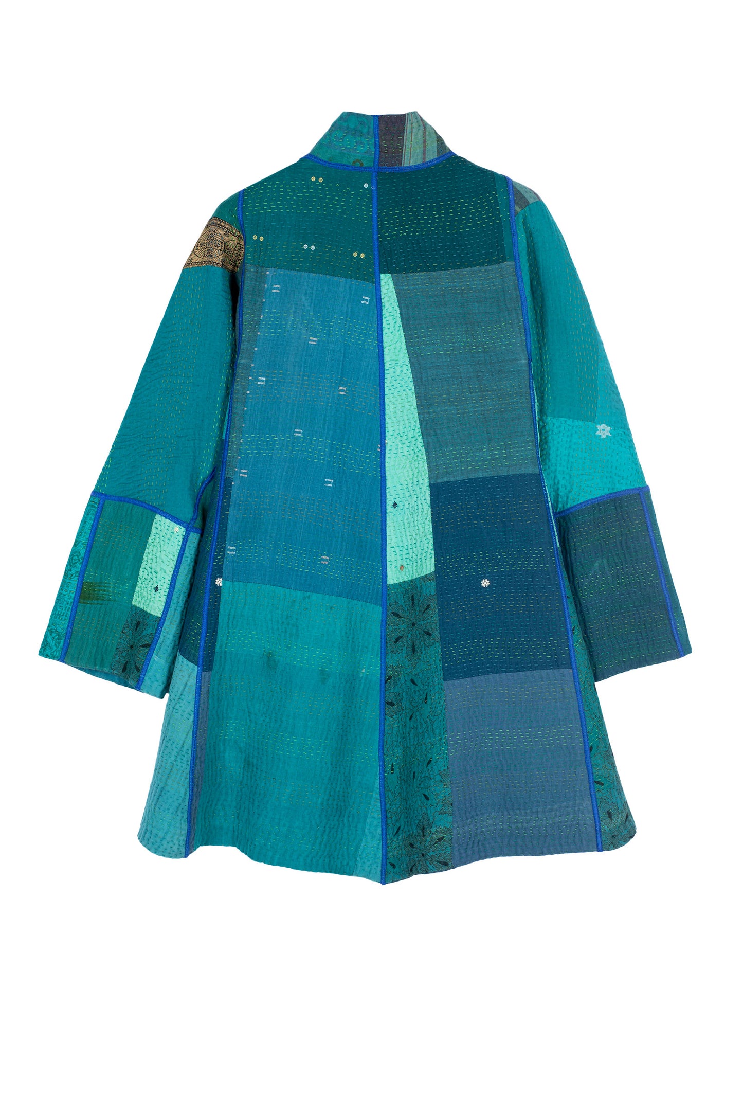 COTTON SILK SW PATCH KANTHA FLARE LONG JKT