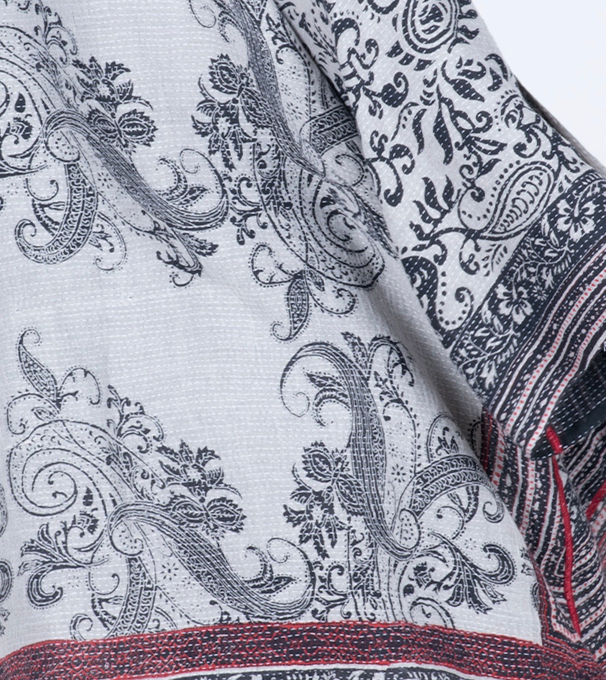 COTTON PAISLEY KANTHA FRONT WRAP PANTS