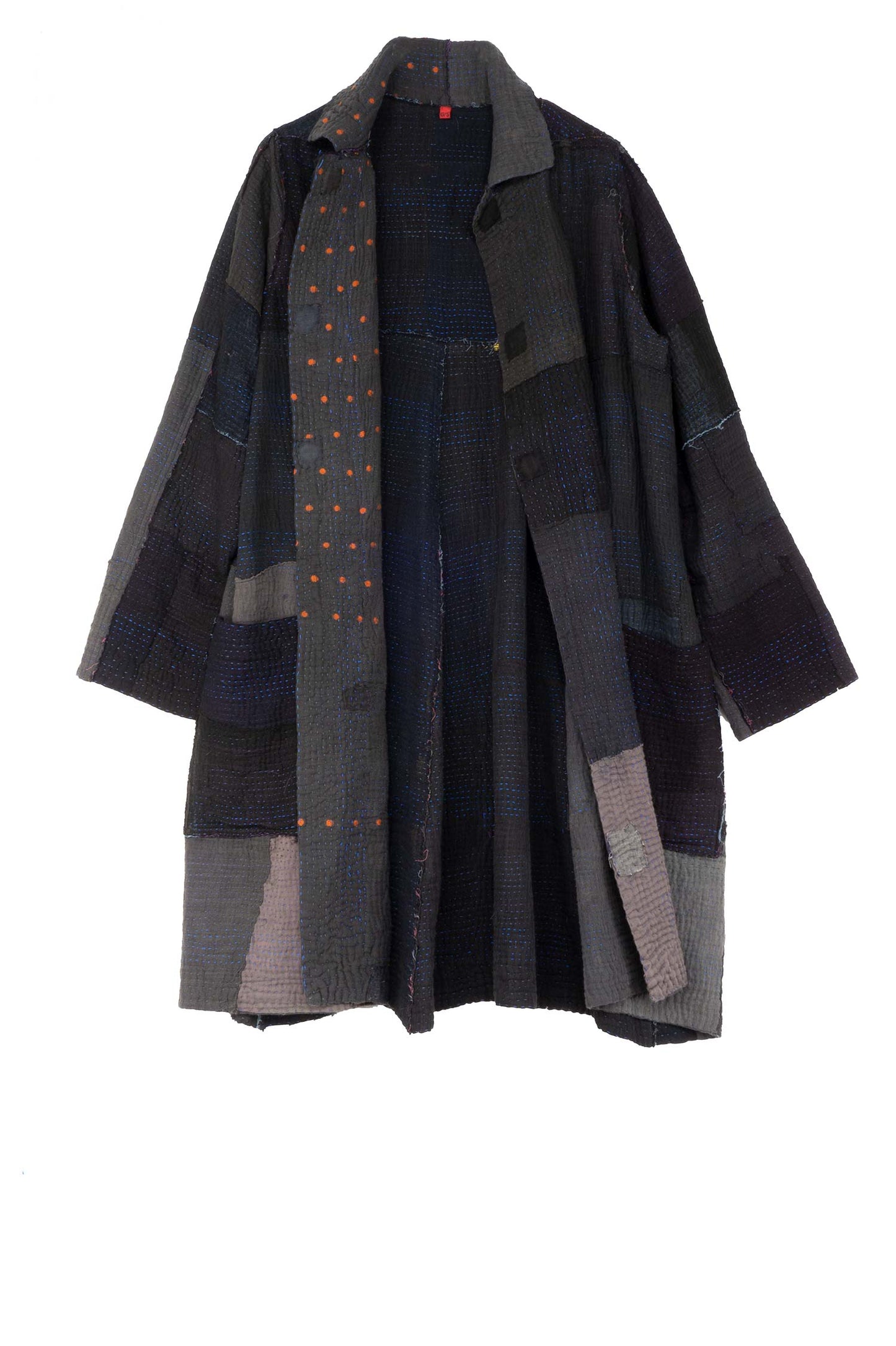 FRAYED PATCH KANTHA A-LINE DUSTER