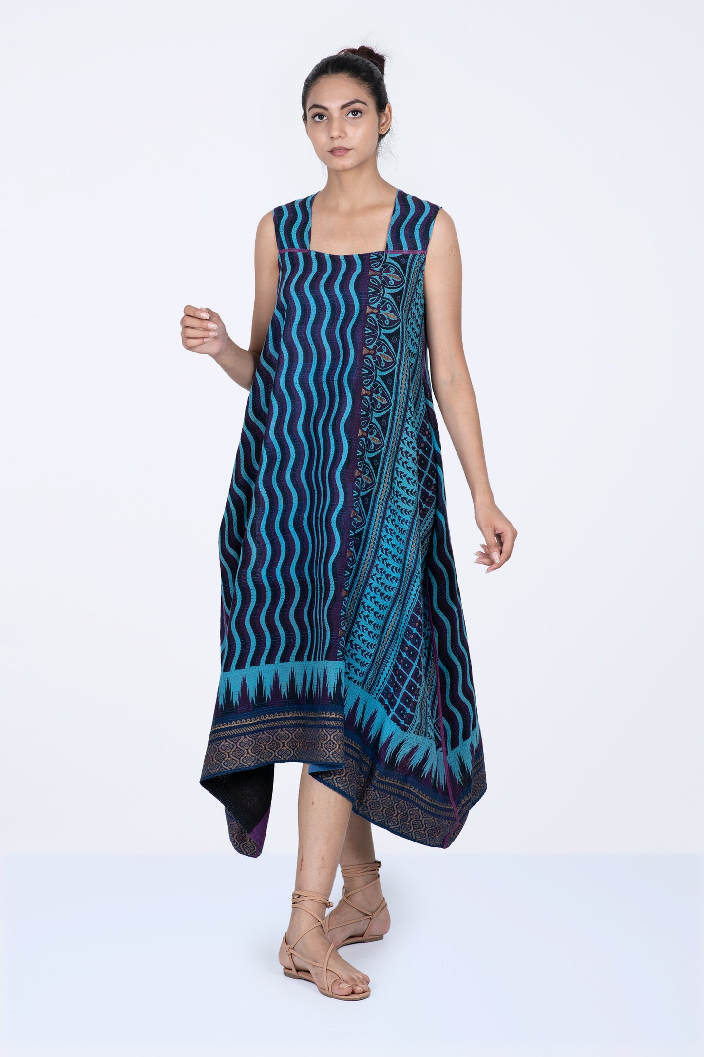 DESSERT WAVES KANTHA TENT DRESS